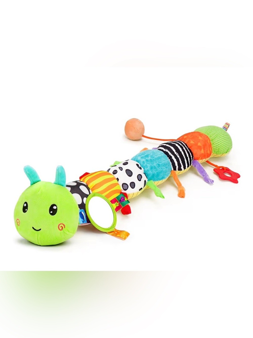 Bright Green Multicolor Plush Caterpillar Sensory Toy